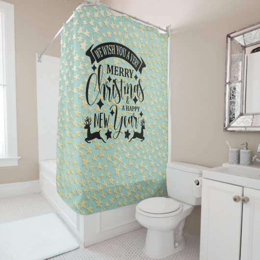 Merry Christmas and a Happy New Year Douchegordijn (In situ)