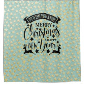 Merry Christmas and a Happy New Year Douchegordijn (Voorkant)