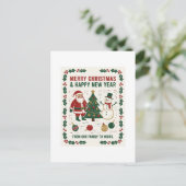 Merry Christmas and a Happy New Year Feestdagenkaart (Staand voorkant)