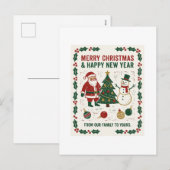 Merry Christmas and a Happy New Year Feestdagenkaart (Voorkant / Achterkant)