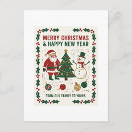 Merry Christmas and a Happy New Year Feestdagenkaart