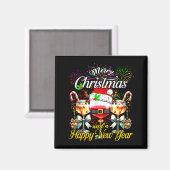 Merry Christmas And A Happy New Year Firework Wine Magneet (Voorkant / Achterkant)