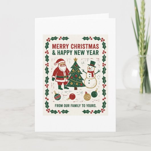 Merry Christmas and a Happy New Year Kaart (Voorkant)