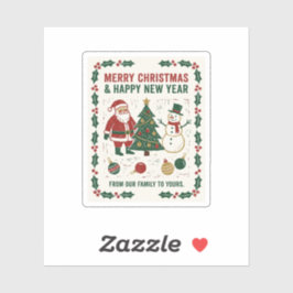 Merry Christmas and a Happy New Year Sticker