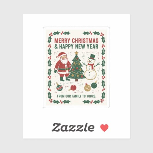 Merry Christmas and a Happy New Year Sticker (Vel)
