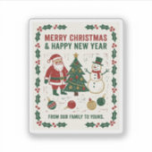 Merry Christmas and a Happy New Year Sticker (Voorkant)