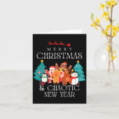 Merry Christmas And Chaotic New Year Funny Sarcast Kaart (Gele Bloem)