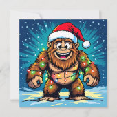 Merry Christmas and Happy New Year Bigfoot Feestdagenkaart (Voorkant)