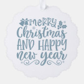 Merry Christmas and Happy New Year Buck Ornament Kaart (Achterkant)