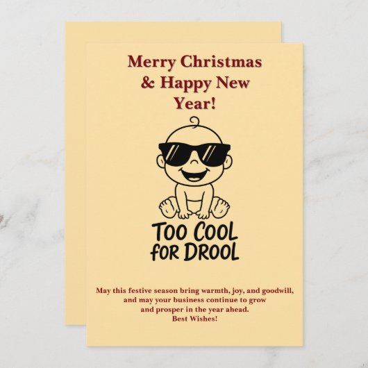 Merry Christmas and Happy New Year Card Funny baby Feestdagenkaart (Voorkant / Achterkant)