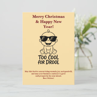 Merry Christmas and Happy New Year Card Funny baby Feestdagenkaart