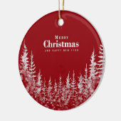 Merry Christmas and Happy New year card Keramisch Ornament (Links)