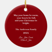 Merry Christmas and Happy New year card Keramisch Ornament (Achterkant)