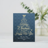 Merry Christmas and Happy New Year Christmas Tree Feestdagenkaart (Staand voorkant)