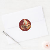 merry christmas and happy new year Classic Round Ronde Sticker (Envelop)