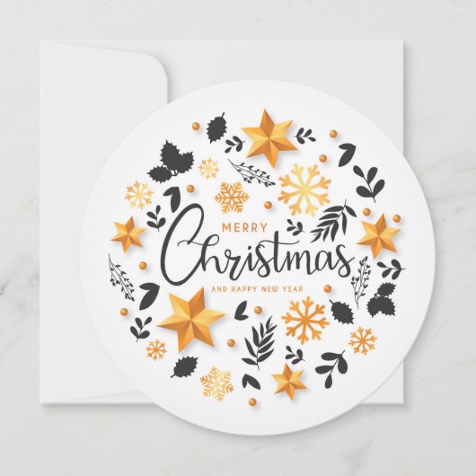 Merry Christmas And Happy New Year Feestdagenkaart (Voorkant)