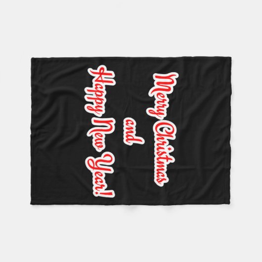 Merry Christmas And Happy New Year  Fleece Deken (Voorkant (Horizontaal))