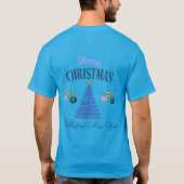 Merry Christmas and Happy New Year Greeting Design T-shirt (Achterkant)