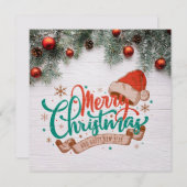 Merry Christmas And Happy New Year Kaart (Voorkant / Achterkant)