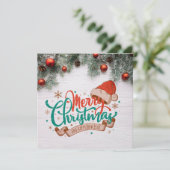 Merry Christmas And Happy New Year Kaart (Staand voorkant)