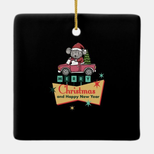 Merry Christmas and Happy New Year Keramisch Ornament (Achterkant)