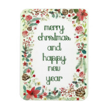 Merry Christmas and Happy New Year Magnet