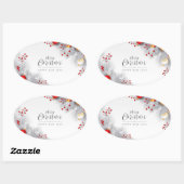 Merry Christmas And Happy New Year Ovale Sticker (Vel)