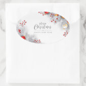 Merry Christmas And Happy New Year Ovale Sticker (Tas)