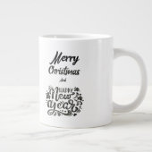 Merry Christmas and Happy New Year Plain Design Grote Koffiekop (Rechts)