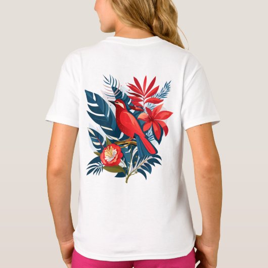Merry Christmas and Happy New Year! Red Bird BOHO T-shirt (Achterkant)