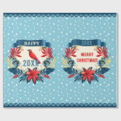 Merry Christmas and Happy New Year! Red Bird Cadeaupapier (Vlak)