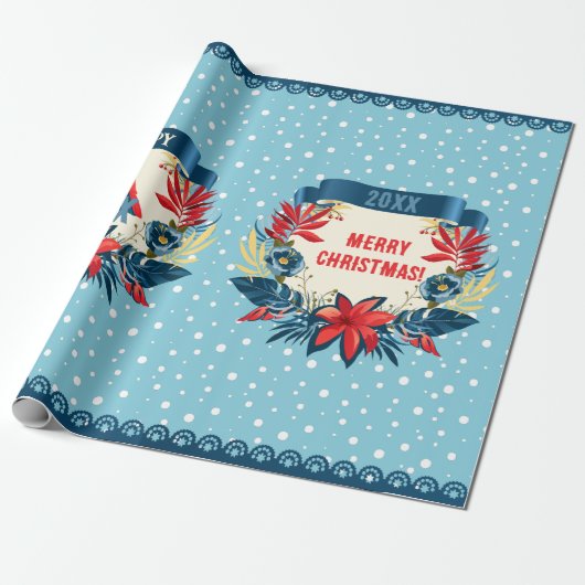 Merry Christmas and Happy New Year! Red Bird Cadeaupapier (Uitgerold)