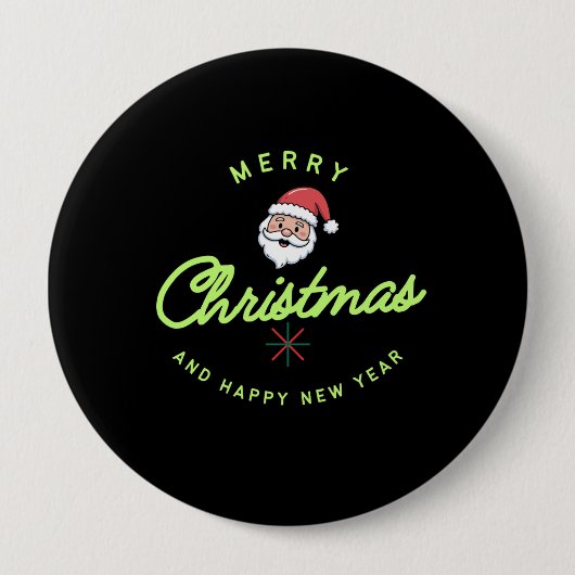 Merry Christmas and Happy New Year Ronde Button 4,0 Cm (Voorkant)
