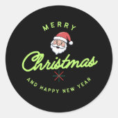 Merry Christmas and happy new year Ronde Sticker (Voorkant)