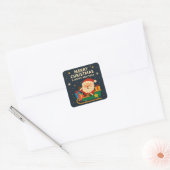 Merry Christmas and Happy New Year - Santa Vierkante Sticker (Envelop)