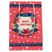 Merry Christmas and Happy New Year! Snow Red Bird Medium Cadeauzakje (Achterkant)