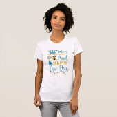 Merry Christmas and Happy New Year Typography T-shirt (Voorkant volledig)