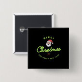 Merry Christmas and Happy New Year Vierkante Button 5,1 Cm (Voorkant /achterkant)