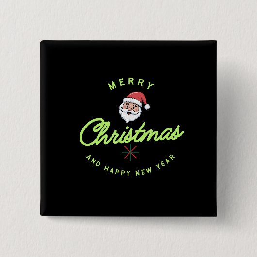 Merry Christmas and Happy New Year Vierkante Button 5,1 Cm (Voorkant)