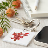 Merry Christmas and Happy New Year Wooden Arrows Sleutelhanger (Voorkant Rechts)