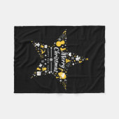 Merry Christmas And Happy New Year Xmas Star  Fleece Deken (Voorkant (Horizontaal))