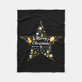 Merry Christmas And Happy New Year Xmas Star Fleece Deken (Voorkant)