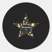 Merry Christmas And Happy New Year Xmas Star  Ronde Sticker (Voorkant)