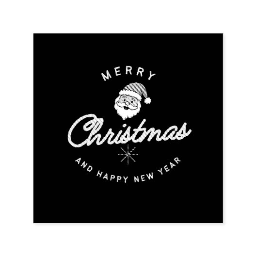 Merry Christmas and Happy New Year Zelfinktende Stempel (Design)