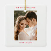 Merry Christmas and Married Photo Keramisch Ornament (Achterkant)