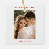 Merry Christmas and Married Photo Keramisch Ornament (Voorkant)