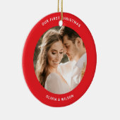 Merry Christmas and Married Photo Keramisch Ornament (Rechts)
