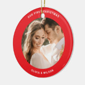 Merry Christmas and Married Photo Keramisch Ornament (Links)