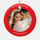 Merry Christmas and Married Photo Keramisch Ornament (Achterkant)