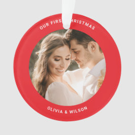 Merry Christmas and Married Photo Ornament